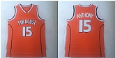 Syracuse University 15 Carmelo Anthony Orange Basketball College Jersey,baseball caps,new era cap wholesale,wholesale hats